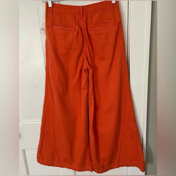 Free People Light as Spring Trousers wide leg orange - Picture 2 of 4